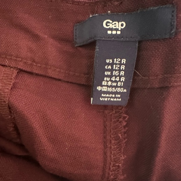 GAP Red Trousers Relaxed Fit Cotton Blend - Picture 3 of 3